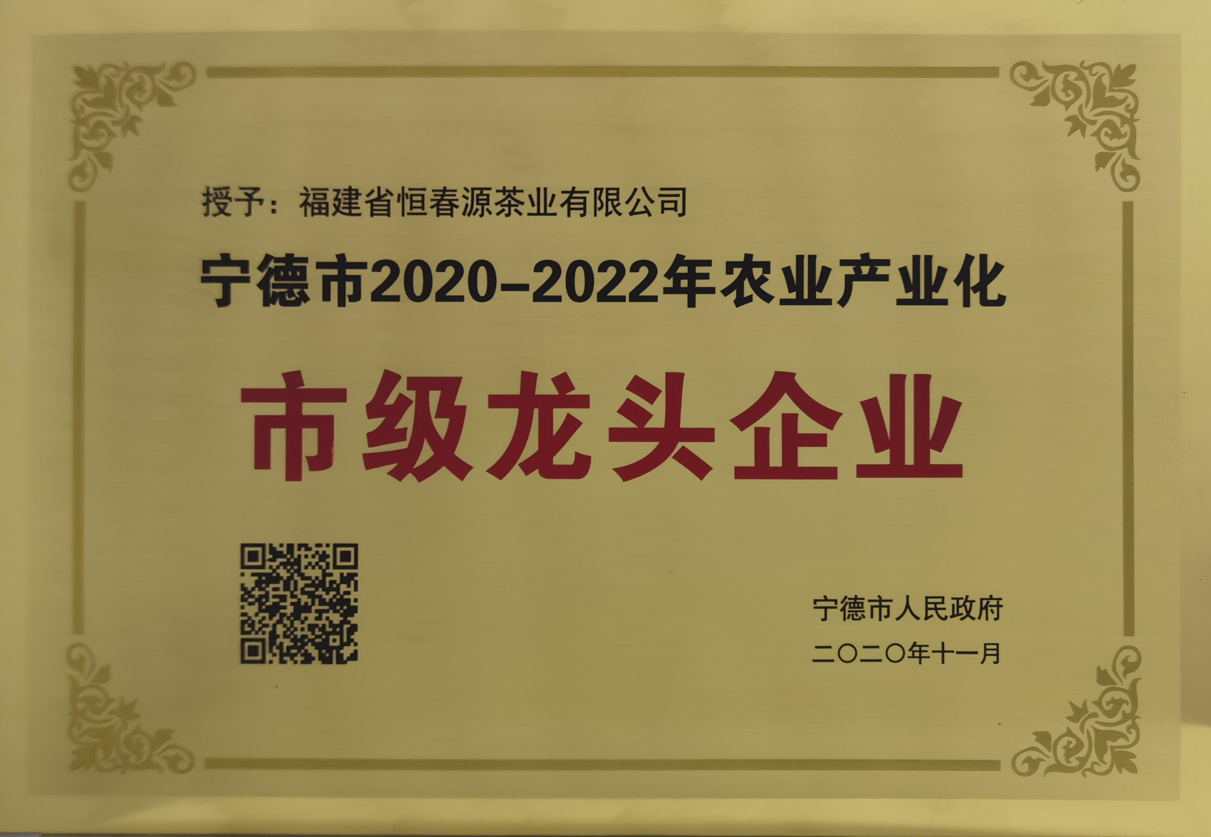 2020-2022年市級龍頭企業(yè)